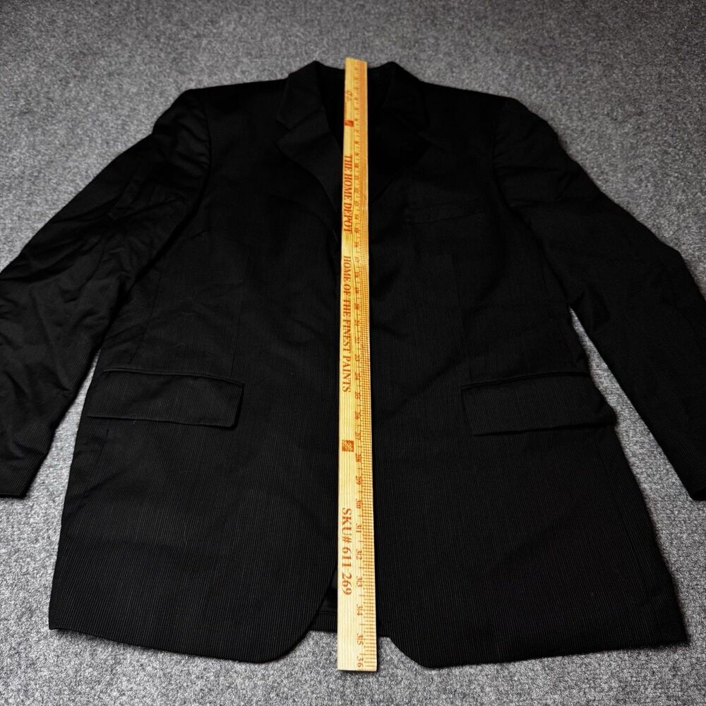 Lauren Ralph Lauren Mens 46T Tall 46L Jacket Blazer Black Striped Made Canada - Picture 10 of 11
